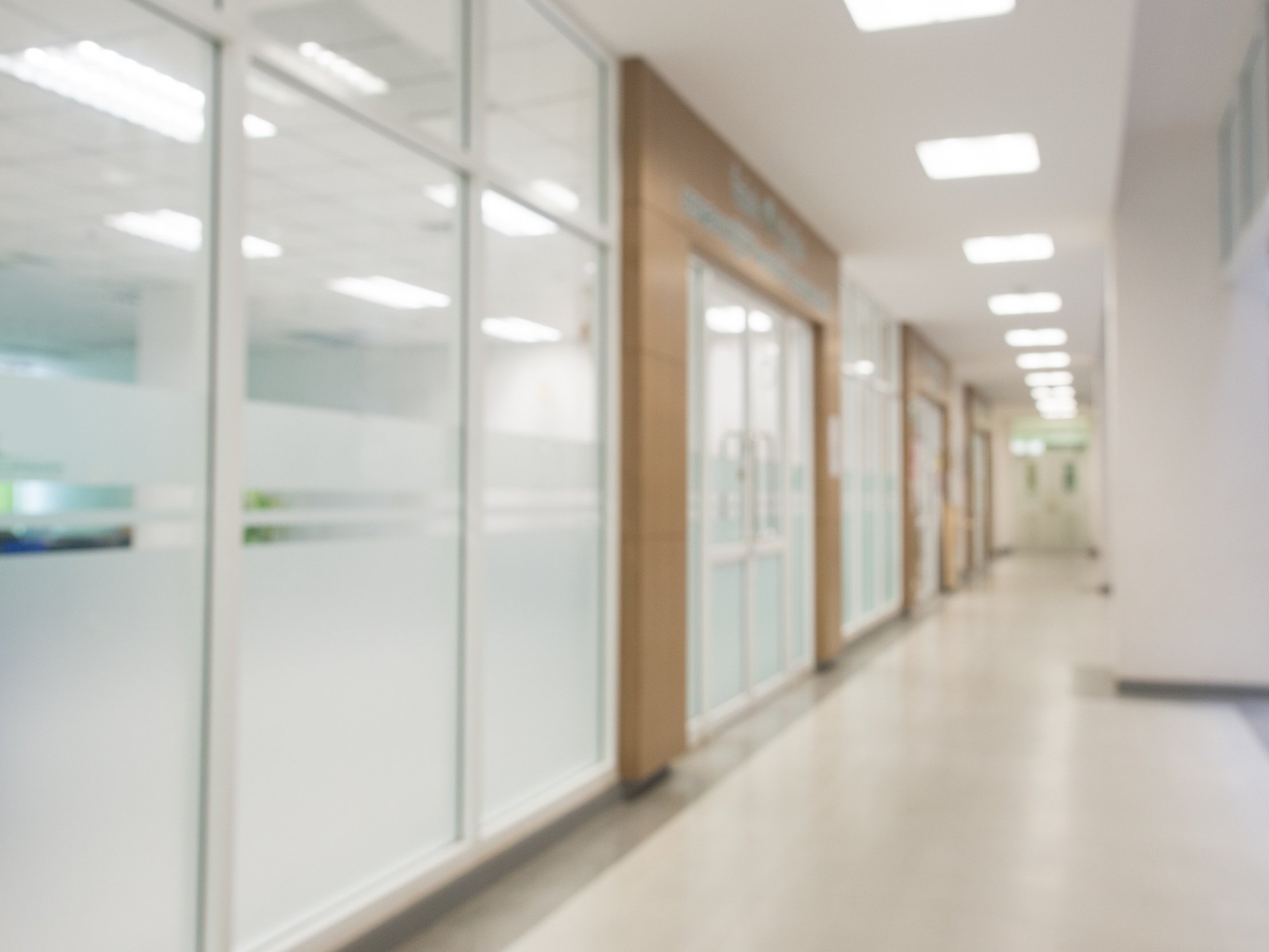 Blurred examination room in hospital.